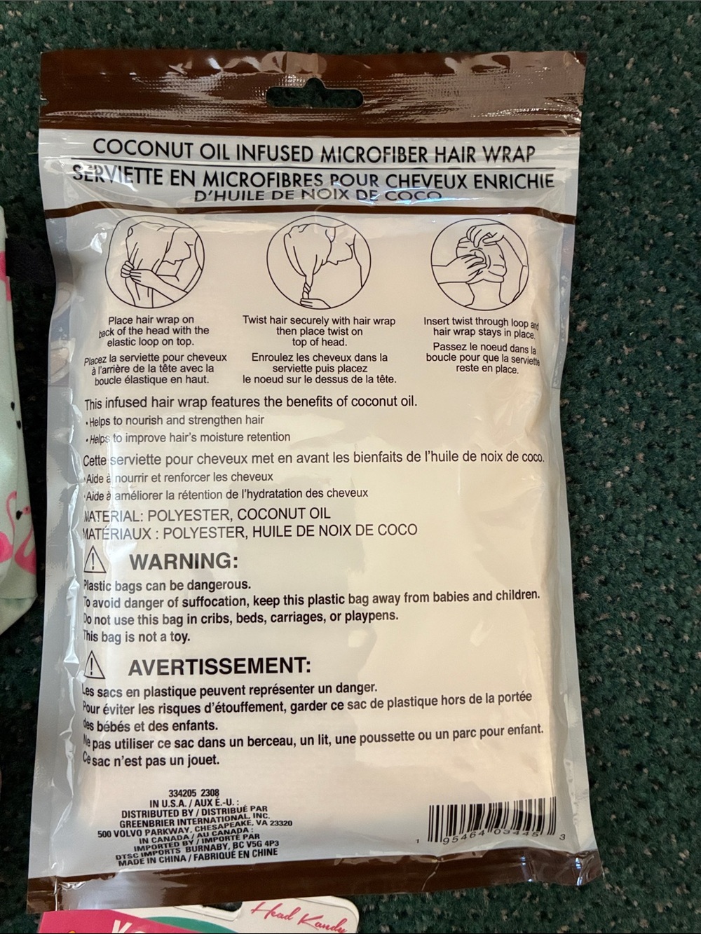 Coconut Oil-Infused Microfiber Hair Wrap 5 pc Bundle - Picture 3 of 9